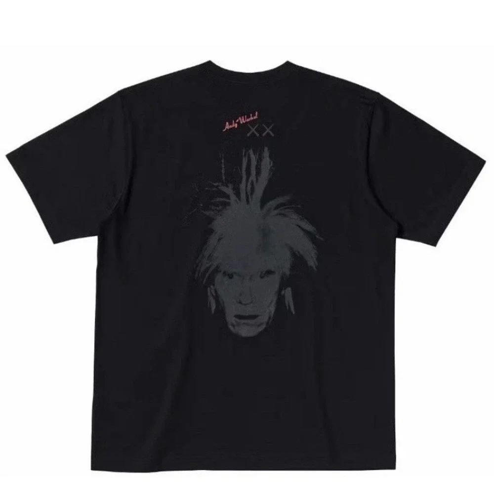 KAWS x Warhol Uniqlo UT Graphic T Shirt Black Sz XL Men's Unisex New Art Cotton